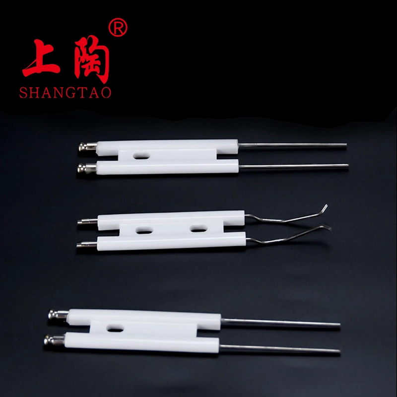 Glazed Alumina Ceramic Double Ignition Electrode